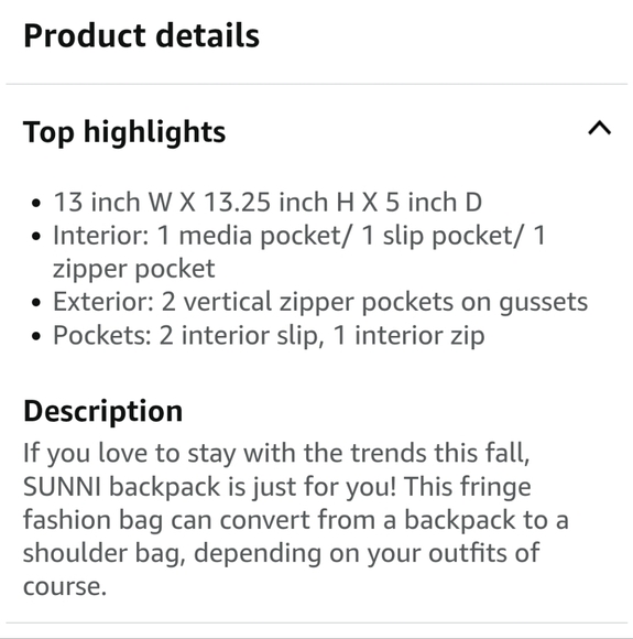 Vince Camuto Sunni Fringe Backpack - Picture 7 of 10